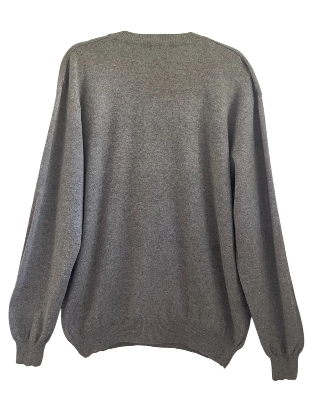 L.L. Bean Vintage Men's 100% Cashmere Heather Gray V-Neck Sweater L